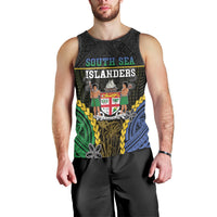Personalised South Sea Islanders And Fiji Men Tank Top Kanakas Fijian Tapa Pattern LT05 - Polynesian Pride