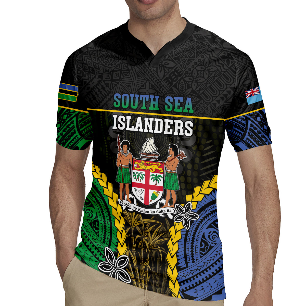 Personalised South Sea Islanders And Fiji Rugby Jersey Kanakas Fijian Tapa Pattern LT05 - Polynesian Pride