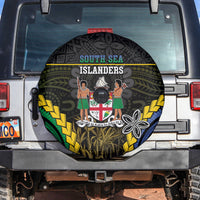 South Sea Islanders And Fiji Spare Tire Cover Kanakas Fijian Tapa Pattern LT05 Black - Polynesian Pride