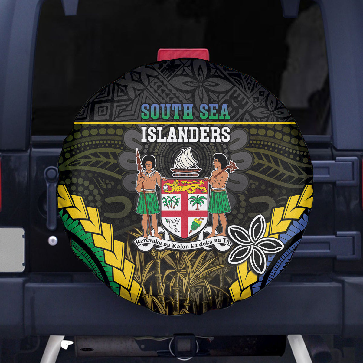 South Sea Islanders And Fiji Spare Tire Cover Kanakas Fijian Tapa Pattern LT05 - Polynesian Pride