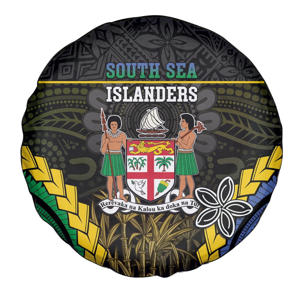 South Sea Islanders And Fiji Spare Tire Cover Kanakas Fijian Tapa Pattern LT05 - Polynesian Pride