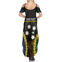Personalised South Sea Islanders And Fiji Summer Maxi Dress Kanakas Fijian Tapa Pattern LT05 - Polynesian Pride