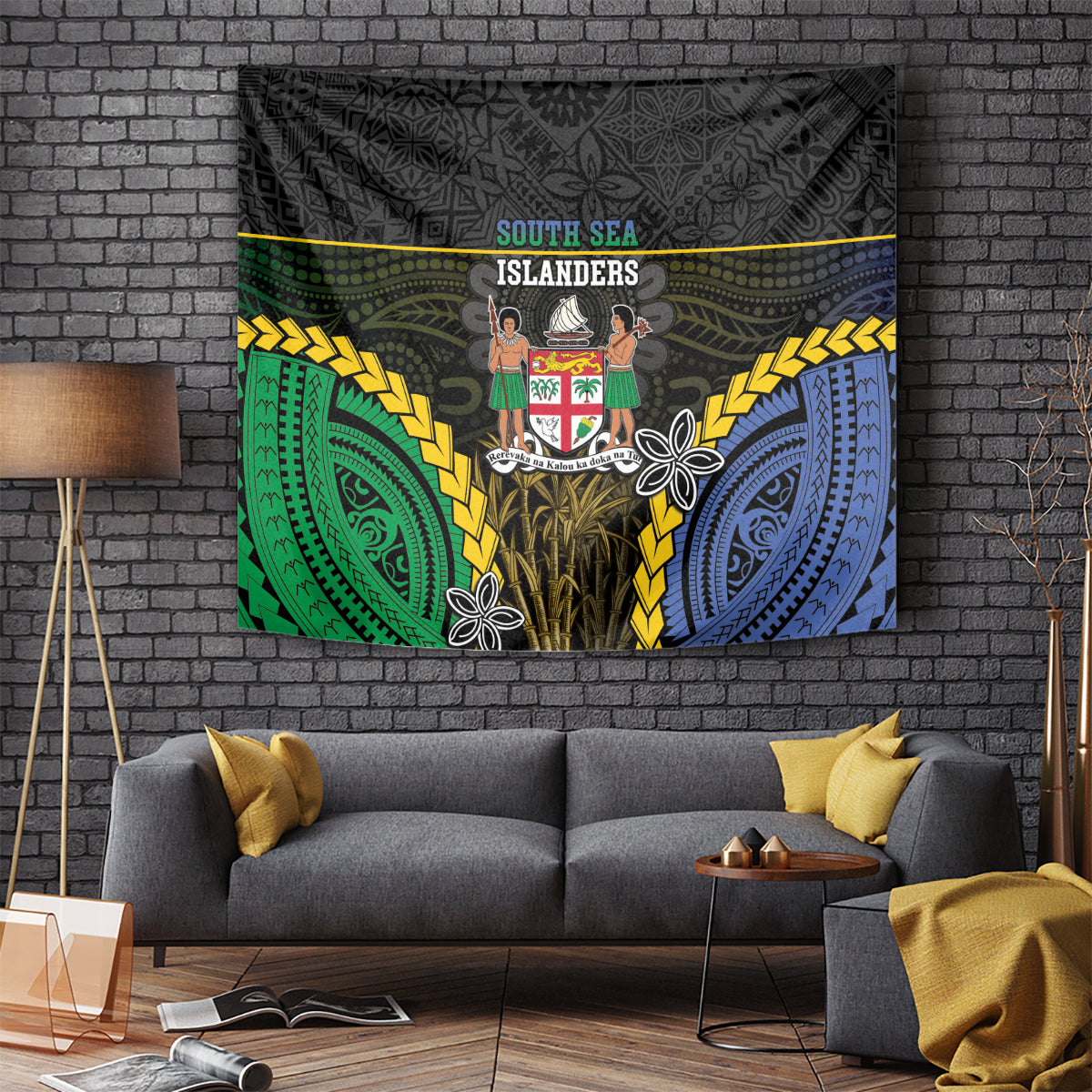 South Sea Islanders And Fiji Tapestry Kanakas Fijian Tapa Pattern LT05 - Polynesian Pride