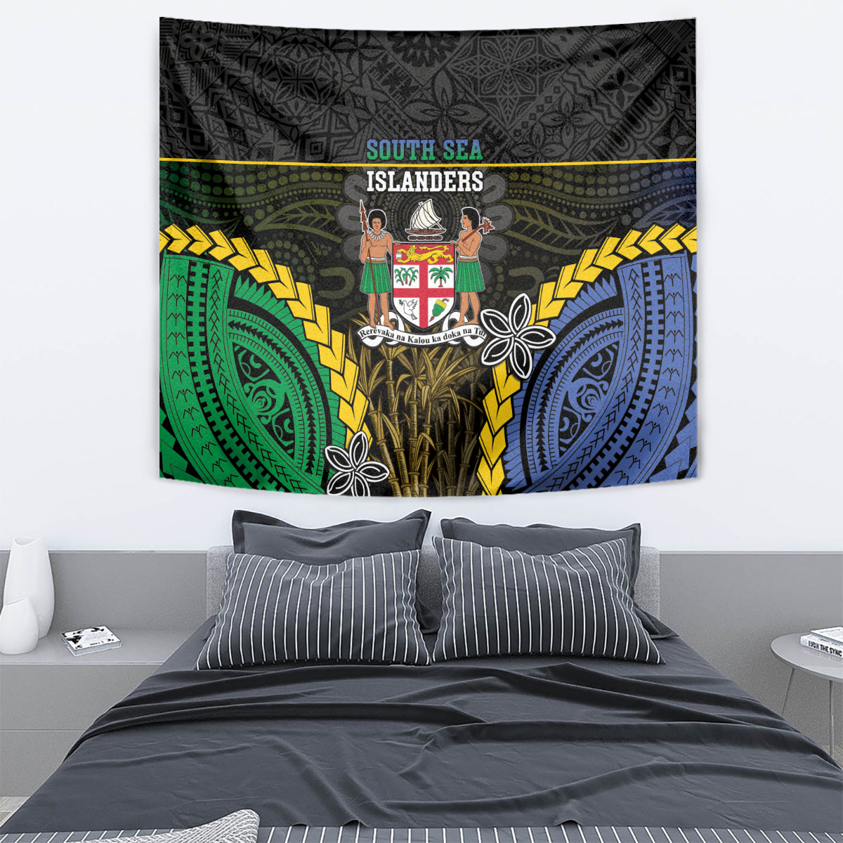 South Sea Islanders And Fiji Tapestry Kanakas Fijian Tapa Pattern LT05 - Polynesian Pride
