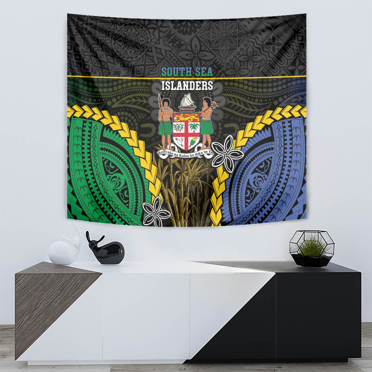 South Sea Islanders And Fiji Tapestry Kanakas Fijian Tapa Pattern LT05 - Polynesian Pride
