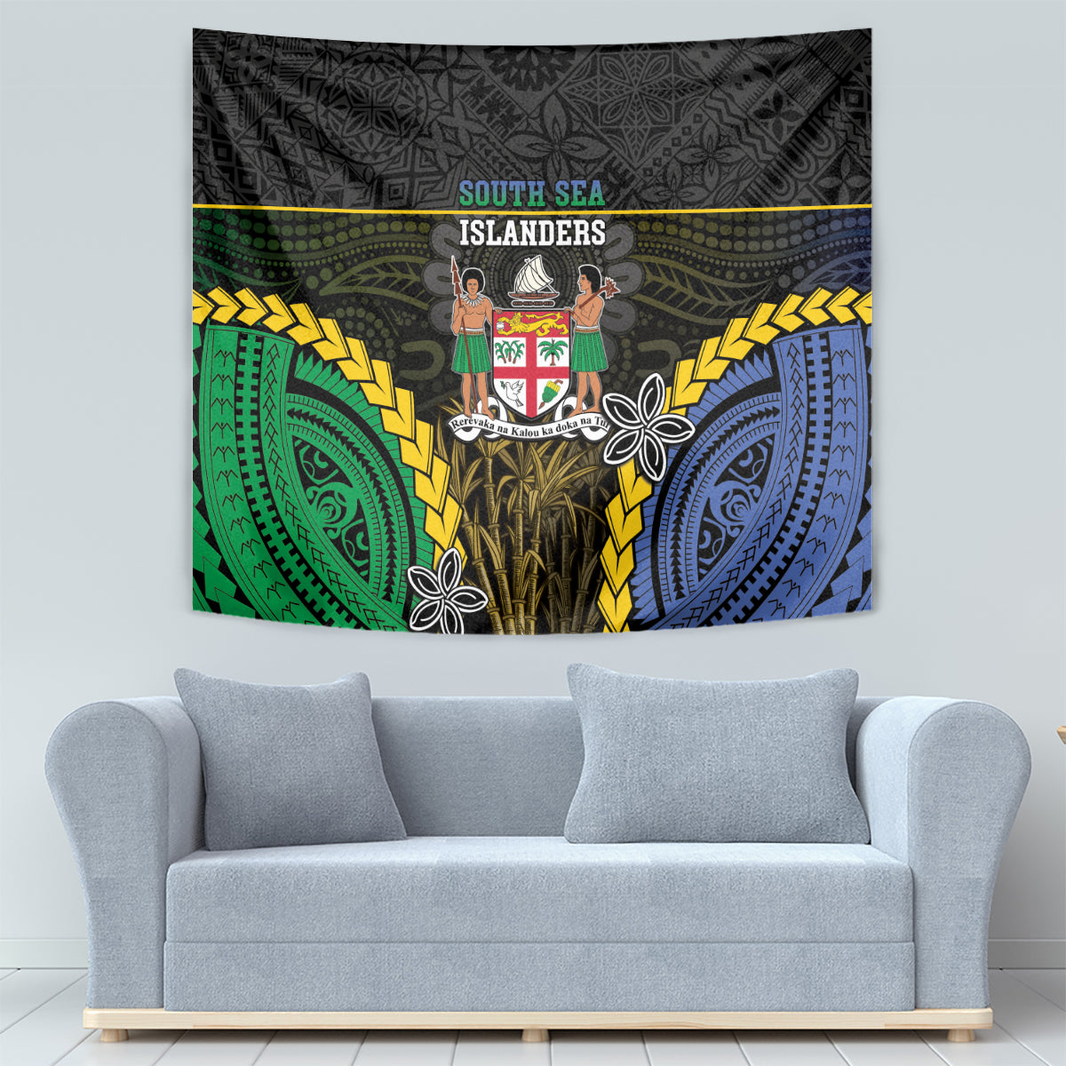 South Sea Islanders And Fiji Tapestry Kanakas Fijian Tapa Pattern LT05 - Polynesian Pride