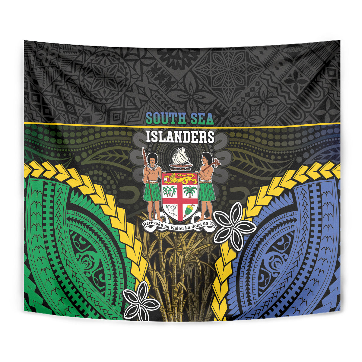 South Sea Islanders And Fiji Tapestry Kanakas Fijian Tapa Pattern LT05 - Polynesian Pride