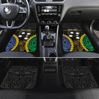 Personalised South Sea Islanders And Solomon Islands Car Mats Kanakas Polynesian Pattern LT05 Set 4pcs Black - Polynesian Pride