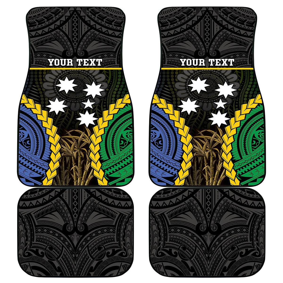 Personalised South Sea Islanders And Solomon Islands Car Mats Kanakas Polynesian Pattern LT05 - Polynesian Pride