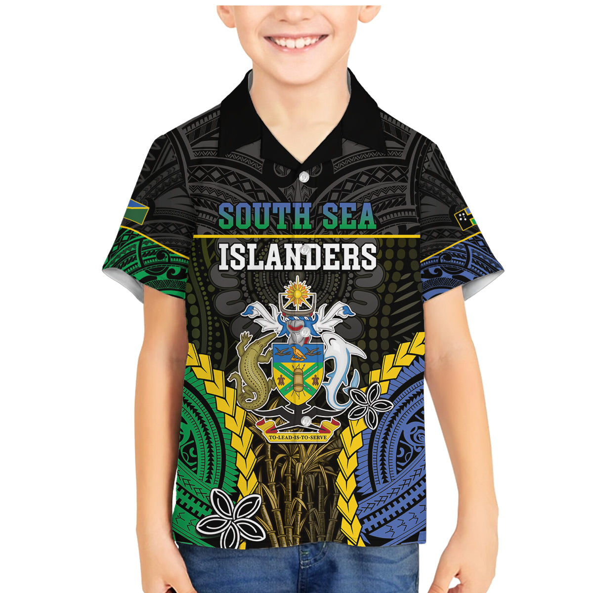 Personalised South Sea Islanders And Solomon Islands Family Matching Mermaid Dress and Hawaiian Shirt Kanakas Polynesian Pattern LT05 Son's Shirt Black - Polynesian Pride