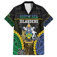 Personalised South Sea Islanders And Solomon Islands Family Matching Off Shoulder Maxi Dress and Hawaiian Shirt Kanakas Polynesian Pattern LT05 Dad's Shirt - Short Sleeve Black - Polynesian Pride