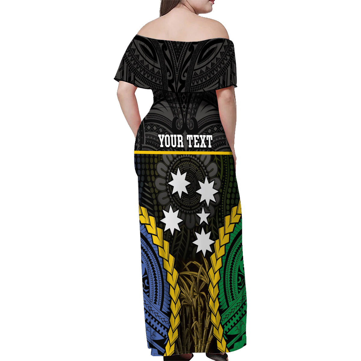 Personalised South Sea Islanders And Solomon Islands Family Matching Off Shoulder Maxi Dress and Hawaiian Shirt Kanakas Polynesian Pattern LT05 - Polynesian Pride