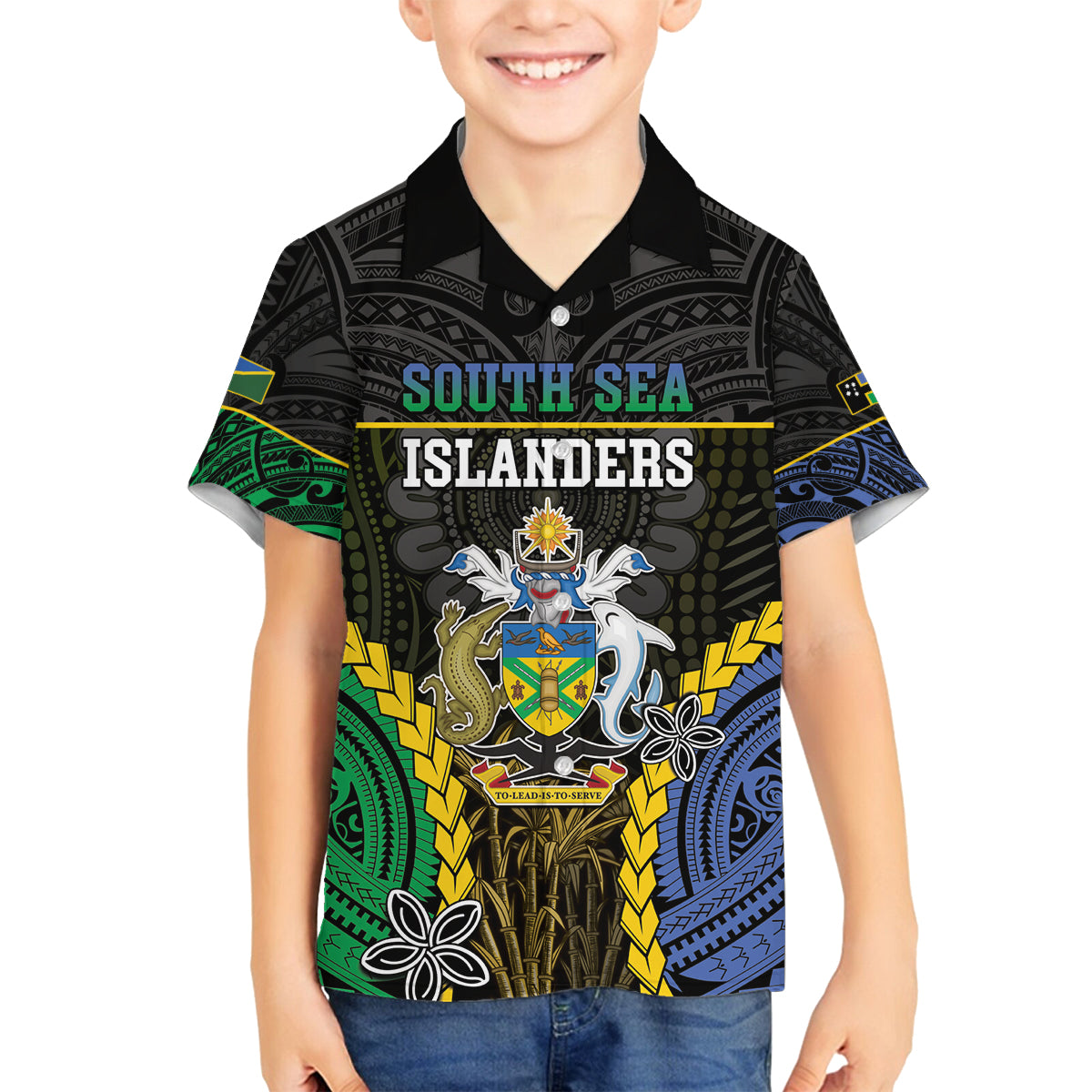 Personalised South Sea Islanders And Solomon Islands Family Matching Off Shoulder Maxi Dress and Hawaiian Shirt Kanakas Polynesian Pattern LT05 Son's Shirt Black - Polynesian Pride