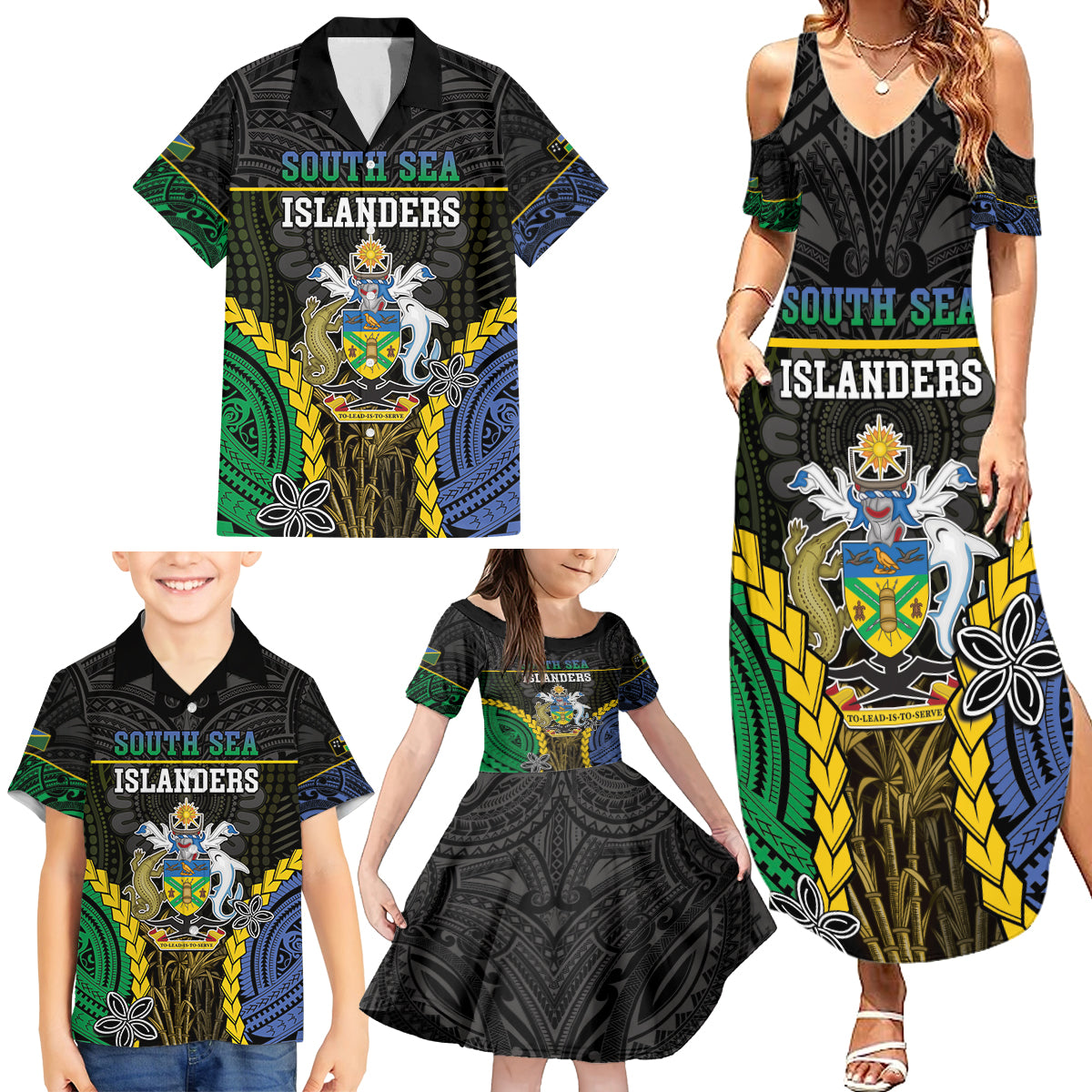 Personalised South Sea Islanders And Solomon Islands Family Matching Summer Maxi Dress and Hawaiian Shirt Kanakas Polynesian Pattern LT05 - Polynesian Pride