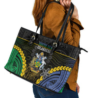 South Sea Islanders And Solomon Islands Leather Tote Bag Kanakas Polynesian Pattern