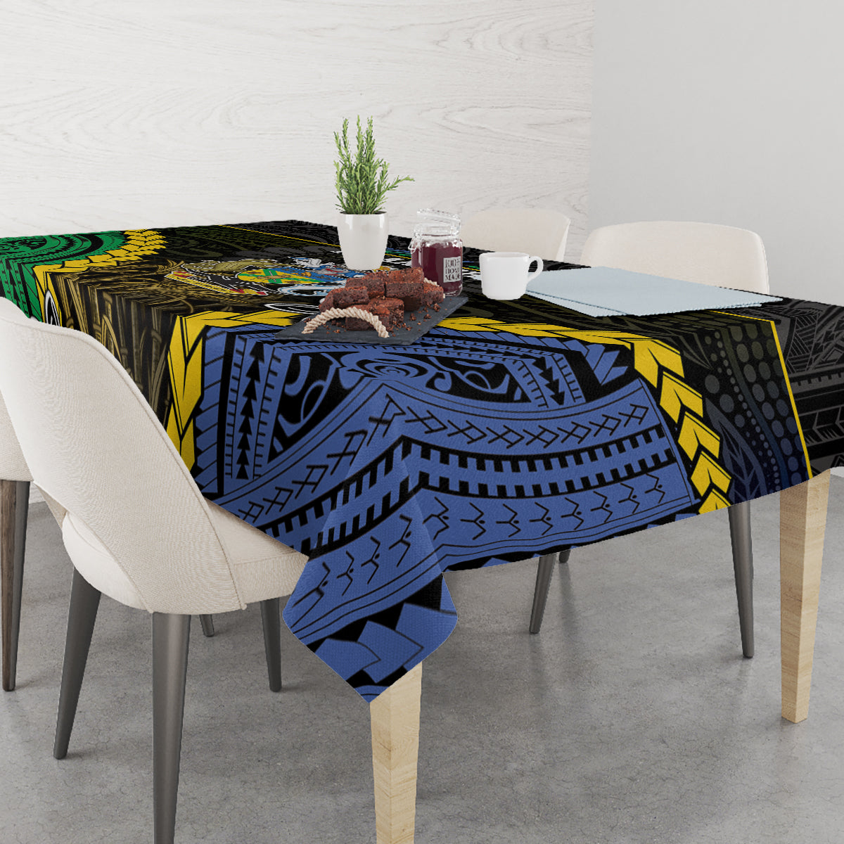 South Sea Islanders And Solomon Islands Tablecloth Kanakas Polynesian Pattern