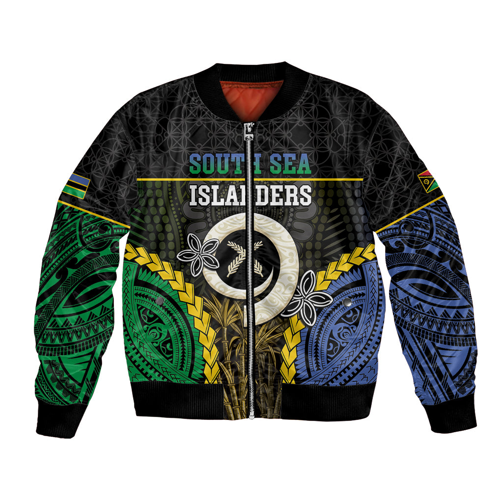 Personalised South Sea Islanders And Vanuatu Bomber Jacket Kanakas Sand Drawing Pattern