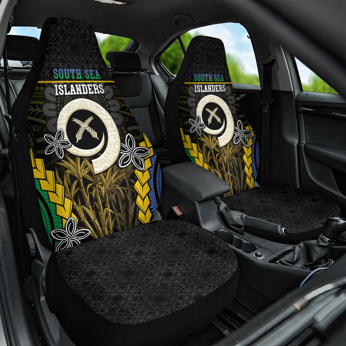 South Sea Islanders And Vanuatu Car Seat Cover Kanakas Sand Drawing Pattern
