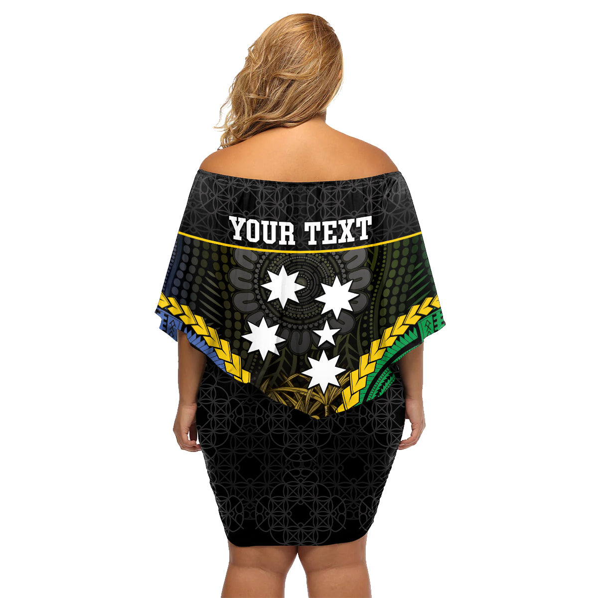 Personalised South Sea Islanders And Vanuatu Family Matching Off Shoulder Short Dress and Hawaiian Shirt Kanakas Sand Drawing Pattern LT05 - Polynesian Pride