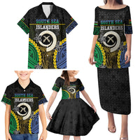 Personalised South Sea Islanders And Vanuatu Family Matching Puletasi and Hawaiian Shirt Kanakas Sand Drawing Pattern LT05 - Polynesian Pride