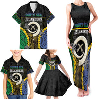 Personalised South Sea Islanders And Vanuatu Family Matching Tank Maxi Dress and Hawaiian Shirt Kanakas Sand Drawing Pattern LT05 - Polynesian Pride