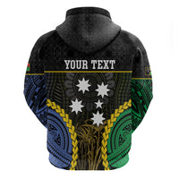 Personalised South Sea Islanders And Vanuatu Zip Hoodie Kanakas Sand Drawing Pattern LT05 - Polynesian Pride