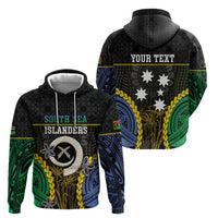 Personalised South Sea Islanders And Vanuatu Zip Hoodie Kanakas Sand Drawing Pattern LT05 - Polynesian Pride