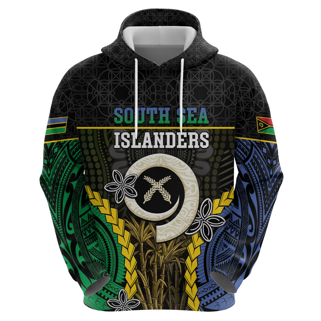 Personalised South Sea Islanders And Vanuatu Zip Hoodie Kanakas Sand Drawing Pattern LT05 - Polynesian Pride