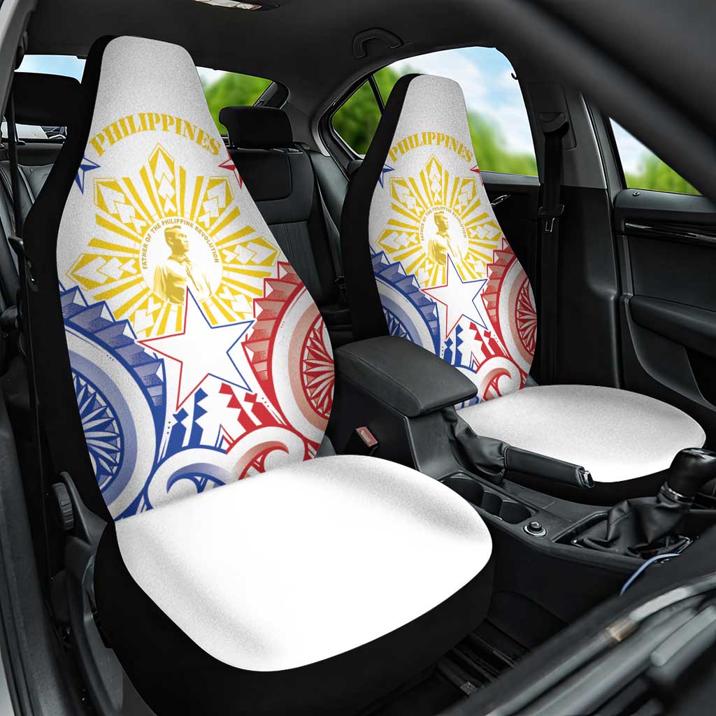 Philippines Car Seat Cover Katipunan Andres Bonifacio LT05 One Size White - Polynesian Pride