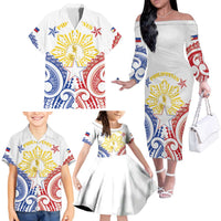 Philippines Family Matching Off The Shoulder Long Sleeve Dress and Hawaiian Shirt Katipunan Andres Bonifacio LT05 - Polynesian Pride