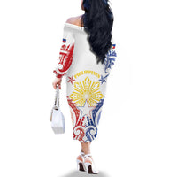 Philippines Family Matching Off The Shoulder Long Sleeve Dress and Hawaiian Shirt Katipunan Andres Bonifacio LT05 - Polynesian Pride