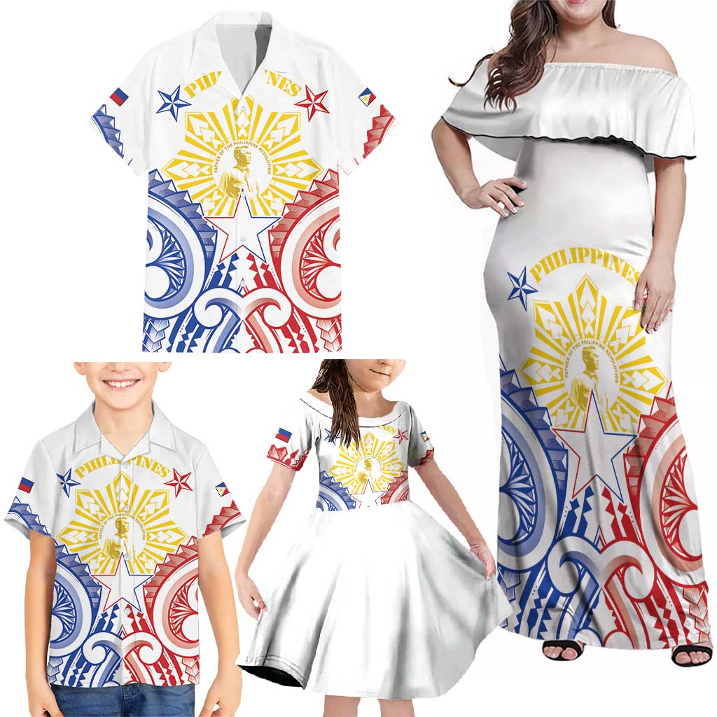 Philippines Family Matching Off Shoulder Maxi Dress and Hawaiian Shirt Katipunan Andres Bonifacio LT05 - Polynesian Pride