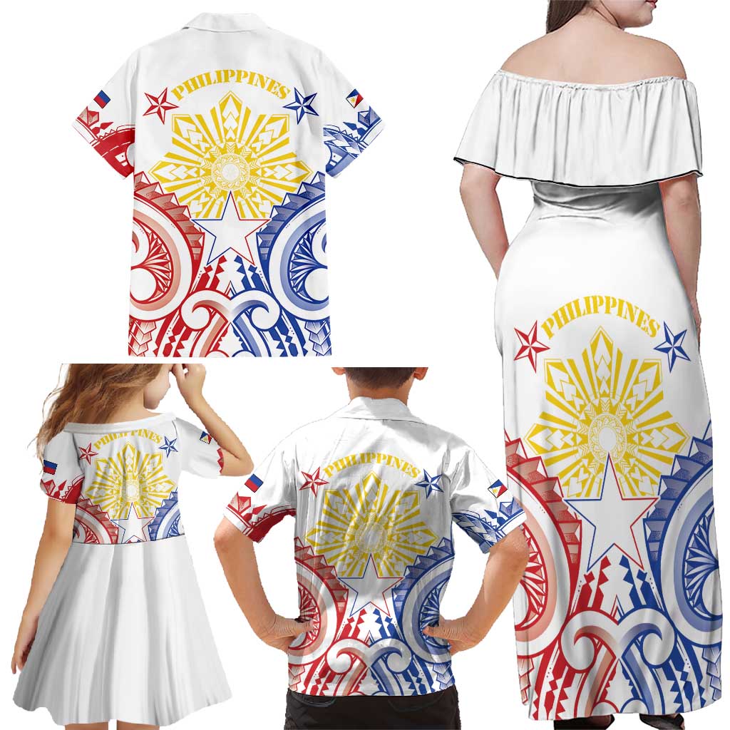Philippines Family Matching Off Shoulder Maxi Dress and Hawaiian Shirt Katipunan Andres Bonifacio LT05 - Polynesian Pride