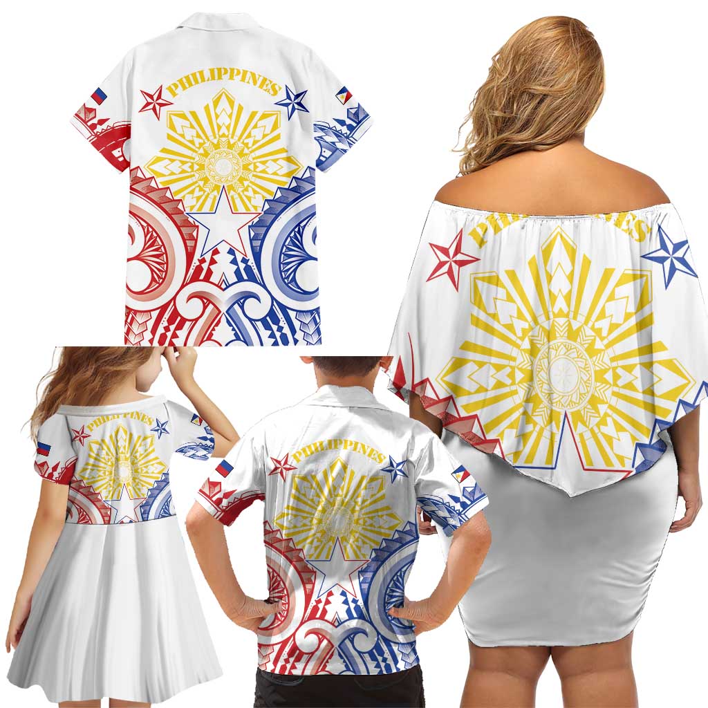 Philippines Family Matching Off Shoulder Short Dress and Hawaiian Shirt Katipunan Andres Bonifacio LT05 - Polynesian Pride