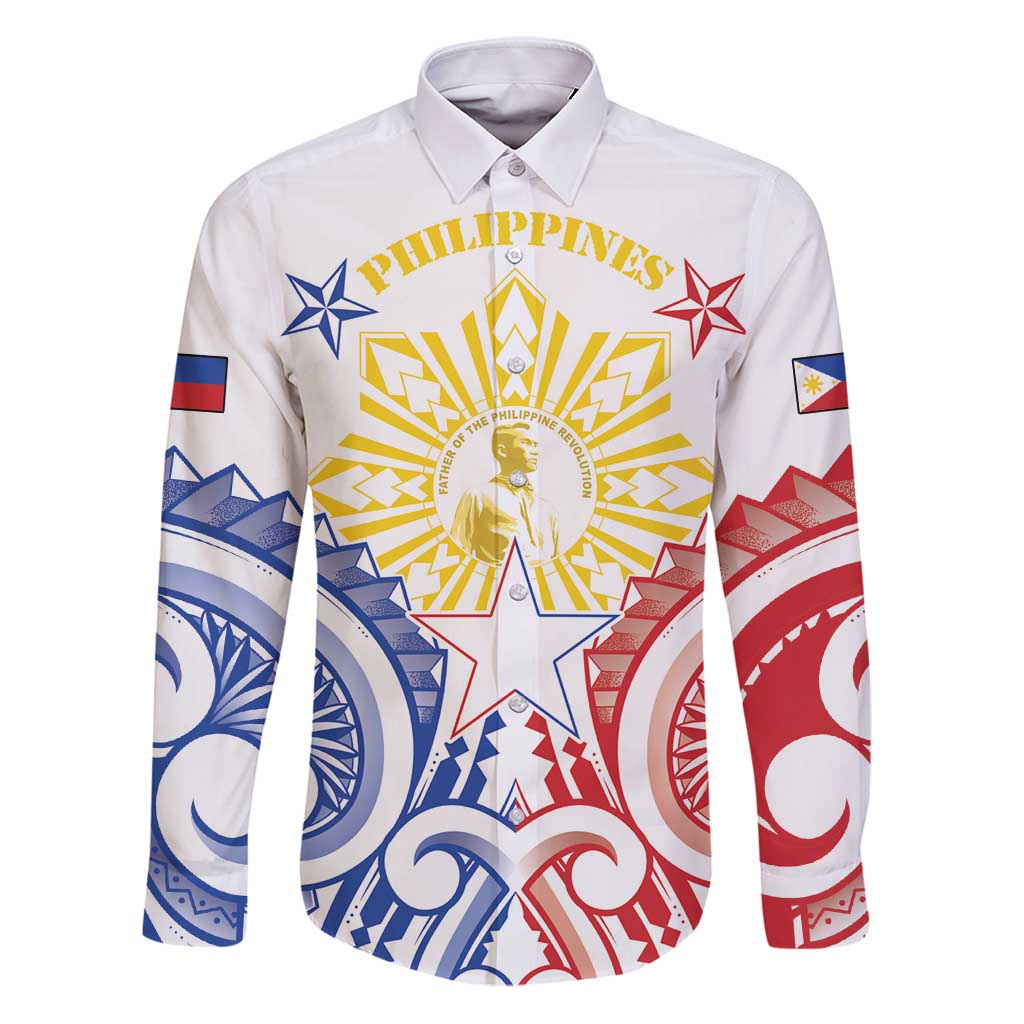 Philippines Family Matching Puletasi and Hawaiian Shirt Katipunan Andres Bonifacio LT05 Dad's Shirt - Long Sleeve White - Polynesian Pride