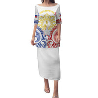 Philippines Family Matching Puletasi and Hawaiian Shirt Katipunan Andres Bonifacio LT05 Mom's Dress White - Polynesian Pride