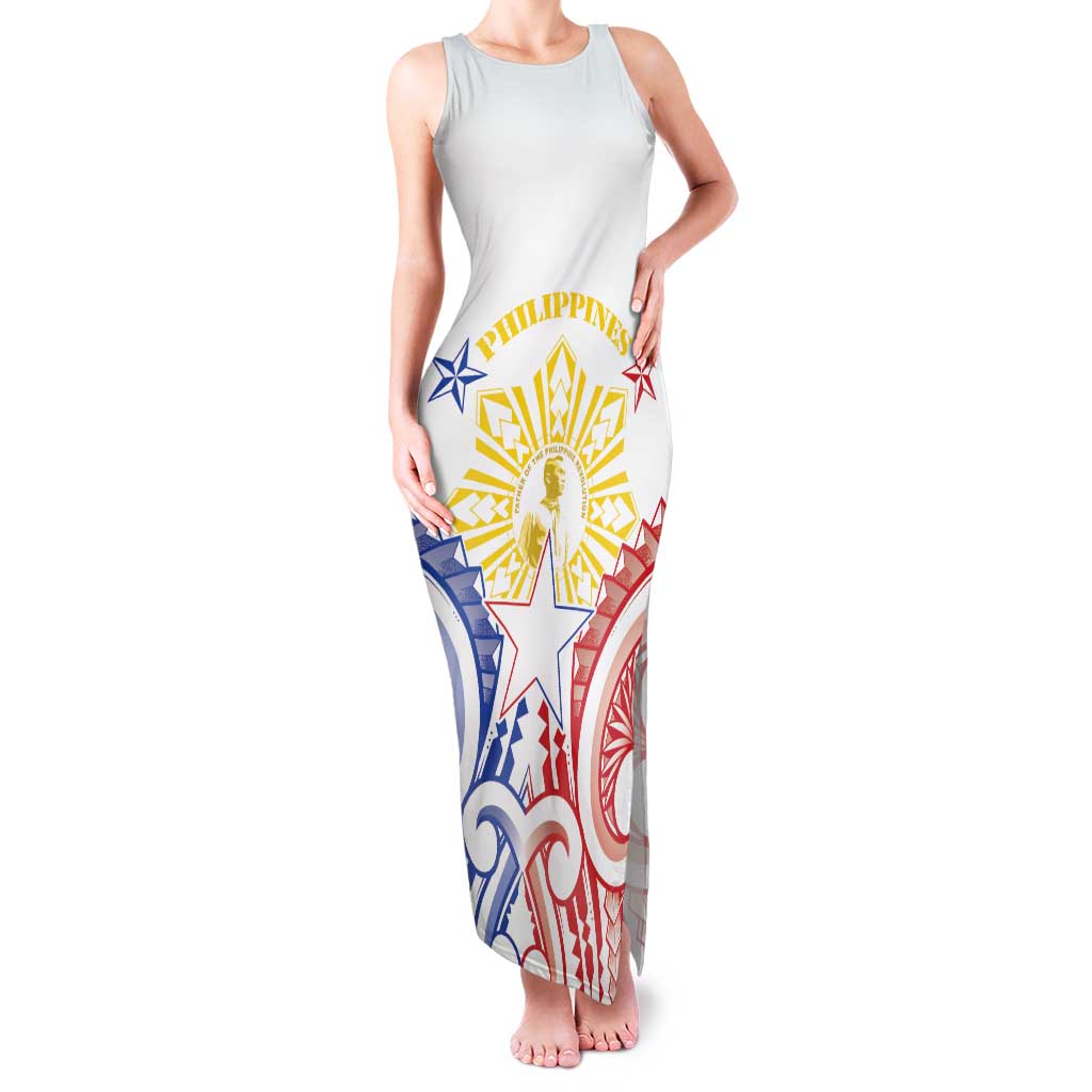 Philippines Family Matching Tank Maxi Dress and Hawaiian Shirt Katipunan Andres Bonifacio LT05 Mom's Dress White - Polynesian Pride