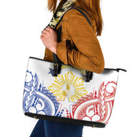 Philippines Leather Tote Bag Katipunan Andres Bonifacio LT05 White - Polynesian Pride