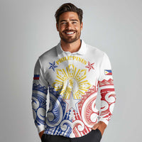 Philippines Long Sleeve Polo Shirt Katipunan Andres Bonifacio LT05 - Polynesian Pride