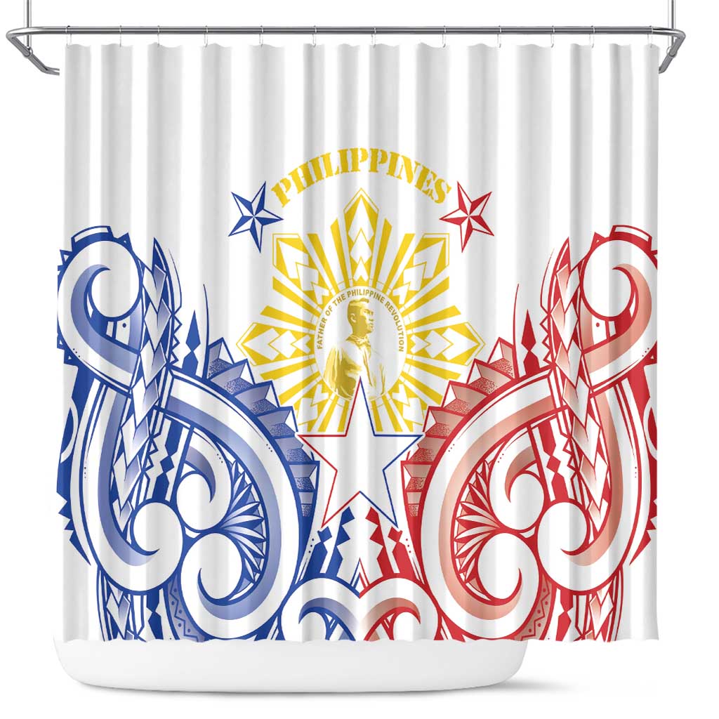 Philippines Shower Curtain Katipunan Andres Bonifacio LT05 White - Polynesian Pride
