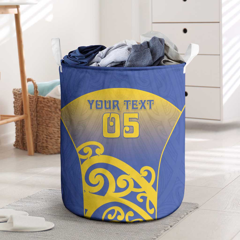 Custom James Cook High School Laundry Basket Maori Koru Pattern