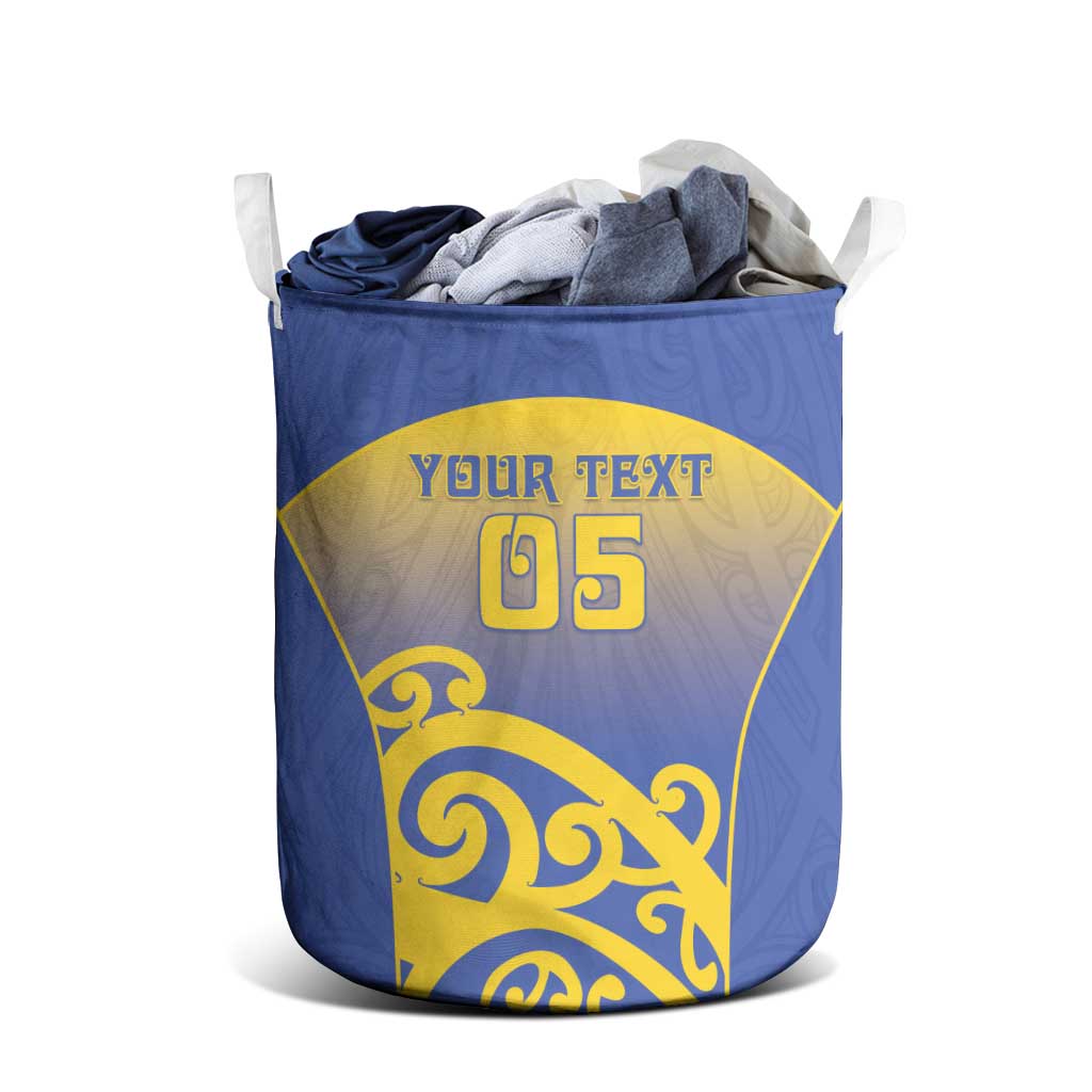 Custom James Cook High School Laundry Basket Maori Koru Pattern