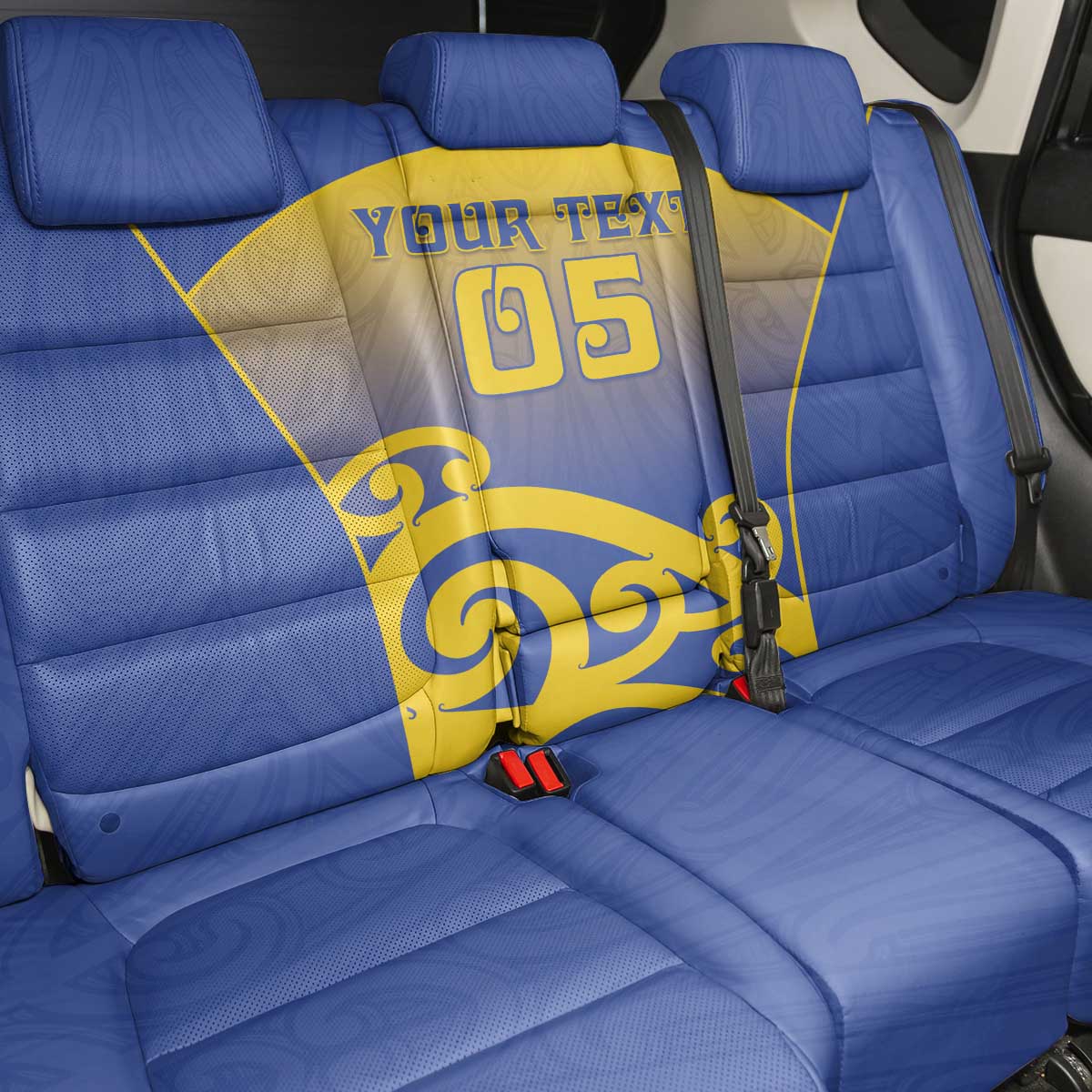 Custom James Cook High School Back Car Seat Cover Maori Koru Pattern