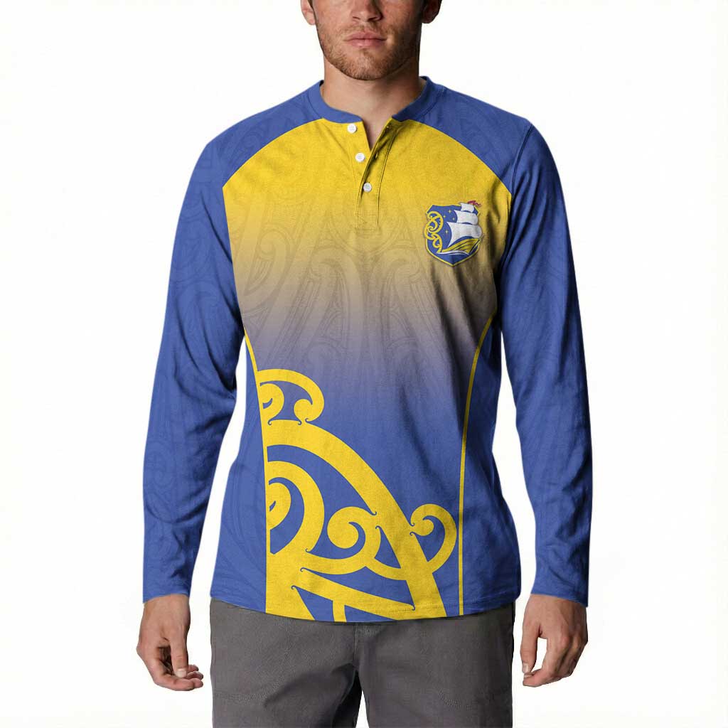 Custom James Cook High School Button Sweatshirt Maori Koru Pattern