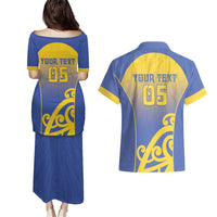 Custom James Cook High School Couples Matching Puletasi and Hawaiian Shirt Maori Koru Pattern