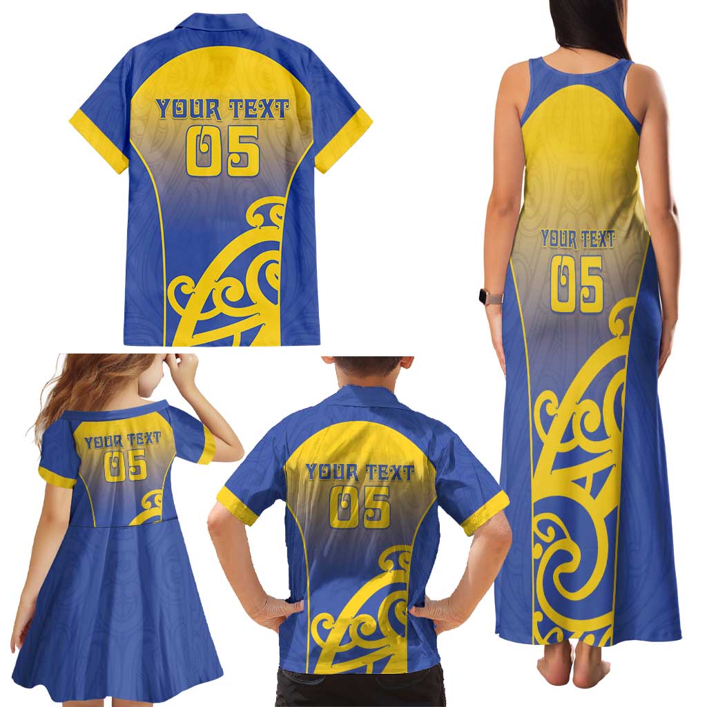 Custom James Cook High School Family Matching Tank Maxi Dress and Hawaiian Shirt Maori Koru Pattern LT05 - Polynesian Pride