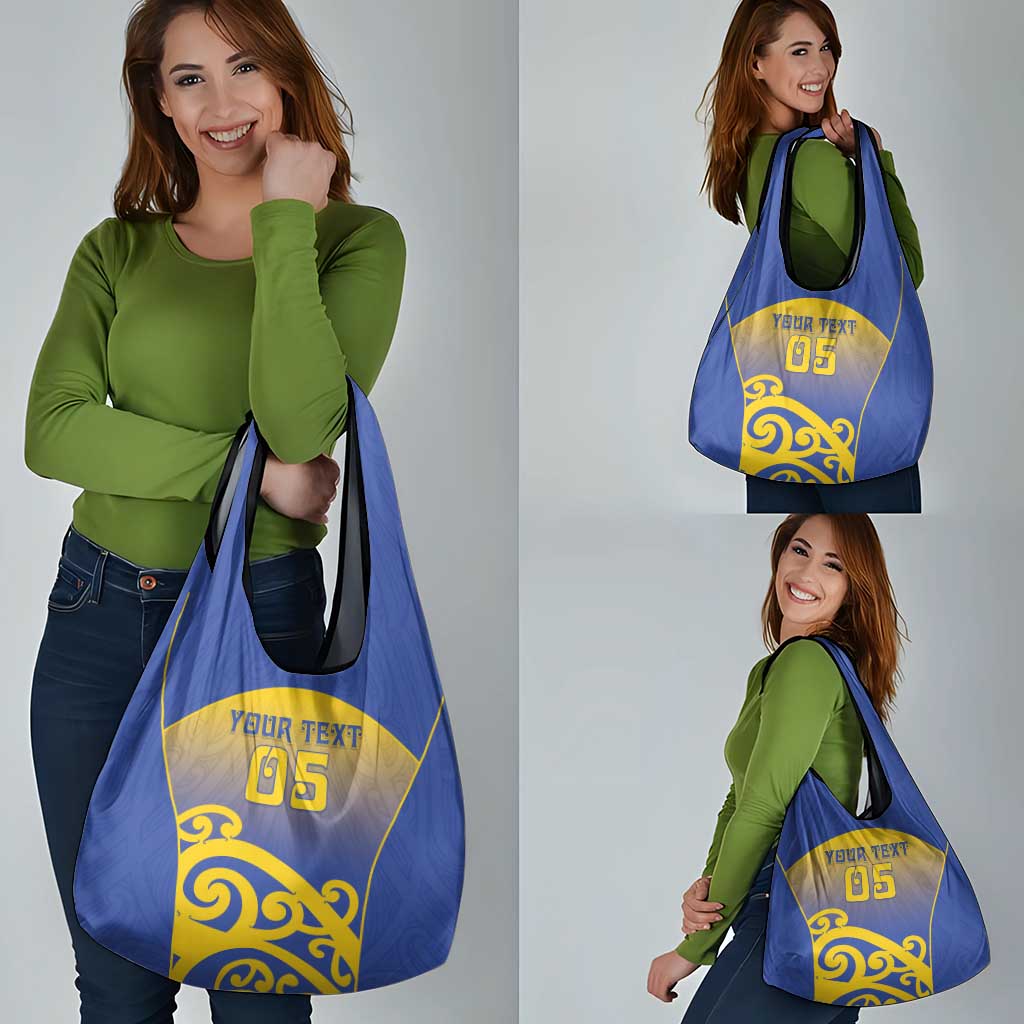 Custom James Cook High School Grocery Bag Maori Koru Pattern