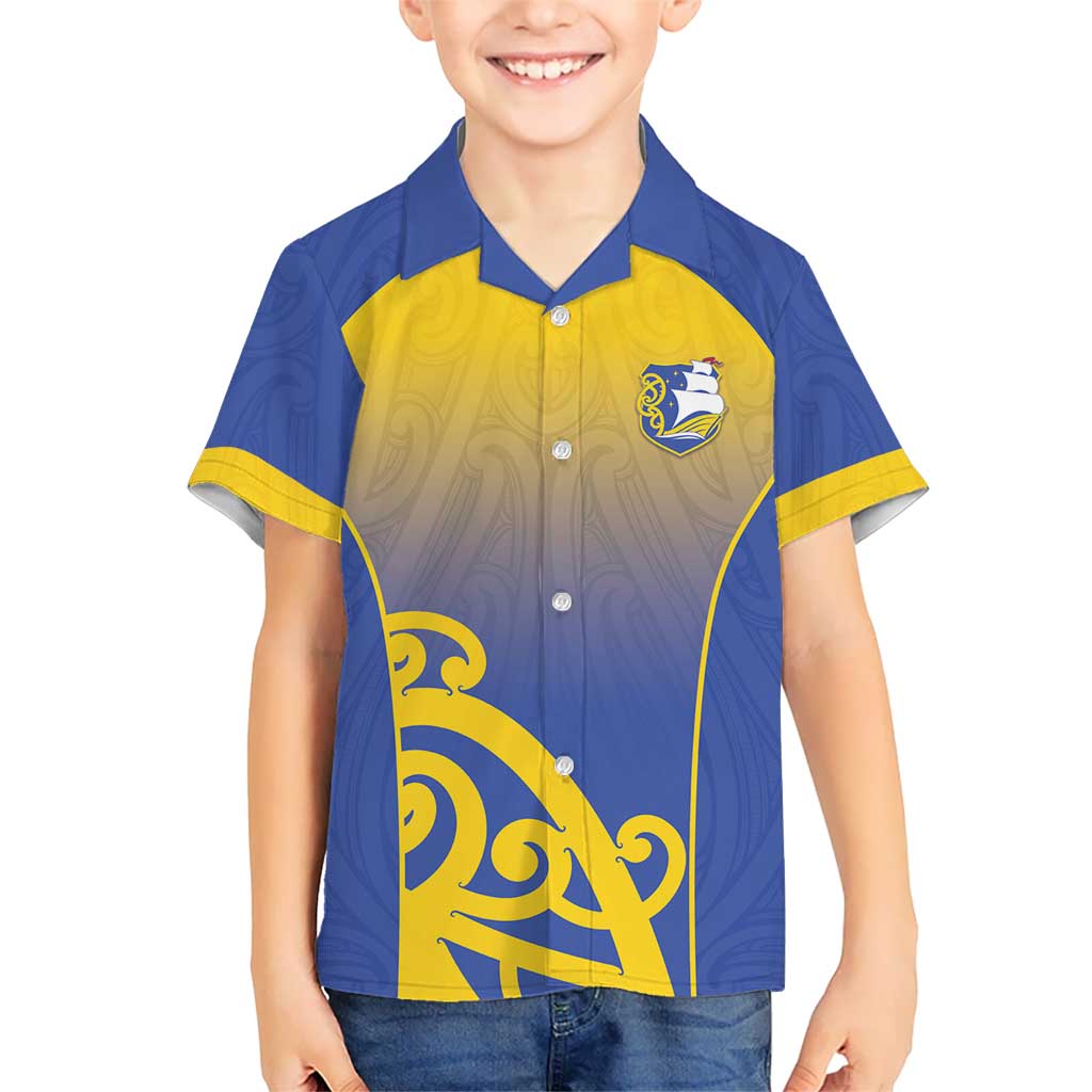 Custom James Cook High School Kid Hawaiian Shirt Maori Koru Pattern