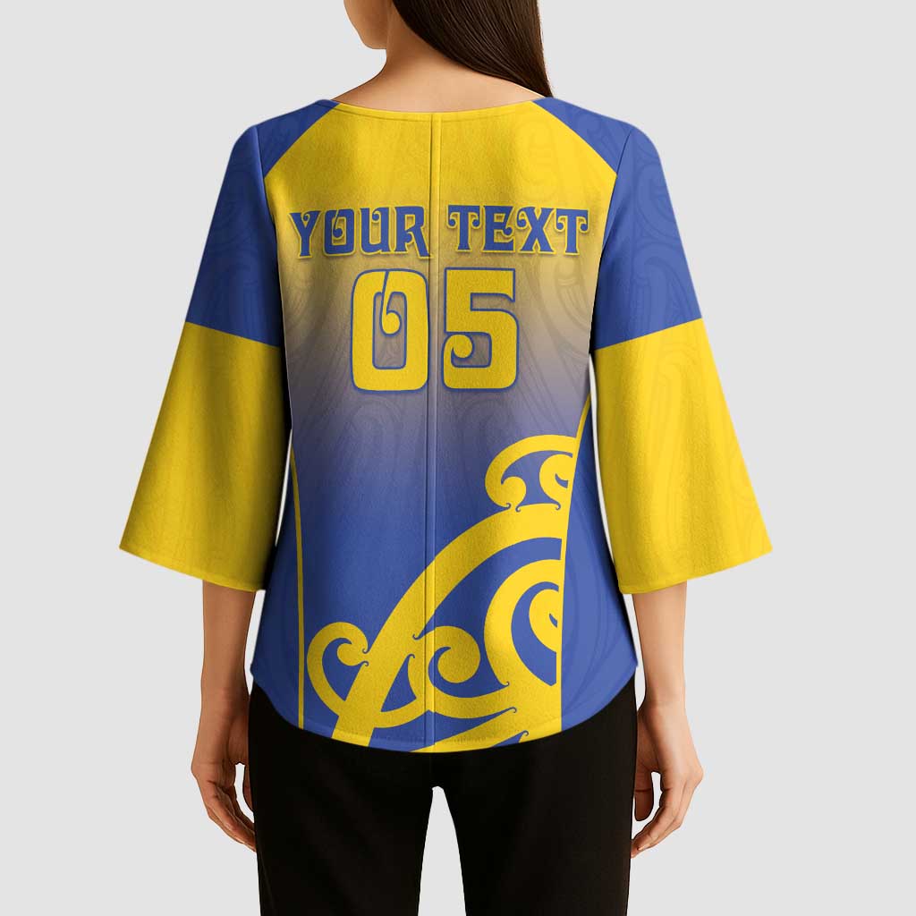 Custom James Cook High School Kimono Sleeve Blouse Maori Koru Pattern
