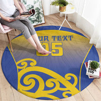 Custom James Cook High School Round Carpet Maori Koru Pattern